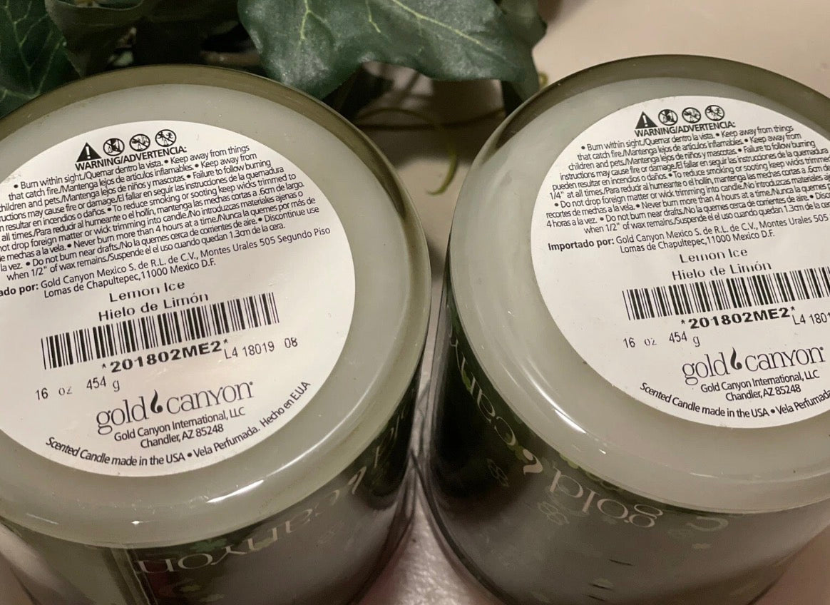 2~Lemon 🍋Ice St. Pattys 🍀Day Get Lucky Gold Canyon Candles