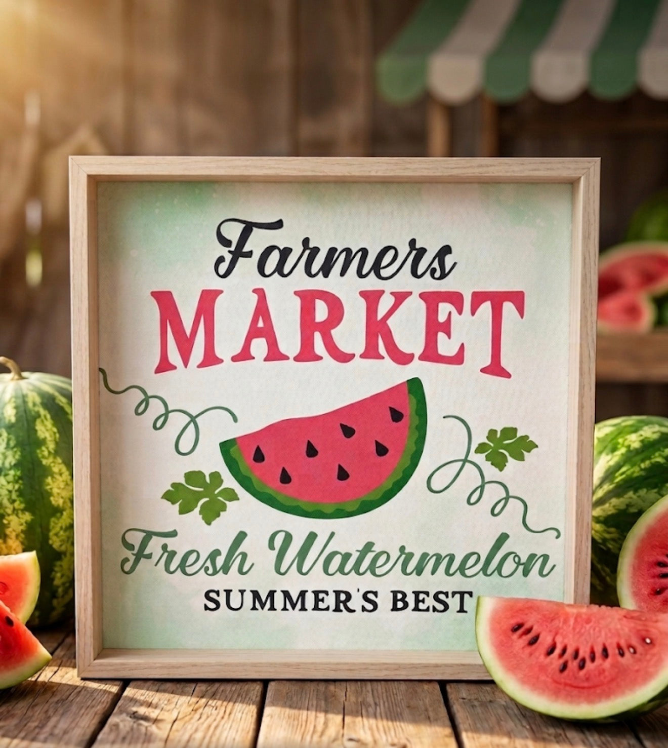 Watermelon 🍉 Farmers Market sign 11”x11”