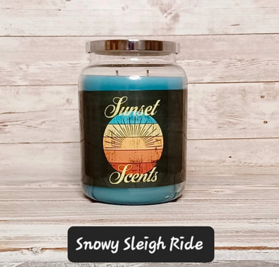 Snowy Sleigh Ride Labeled Jar Scented Candle