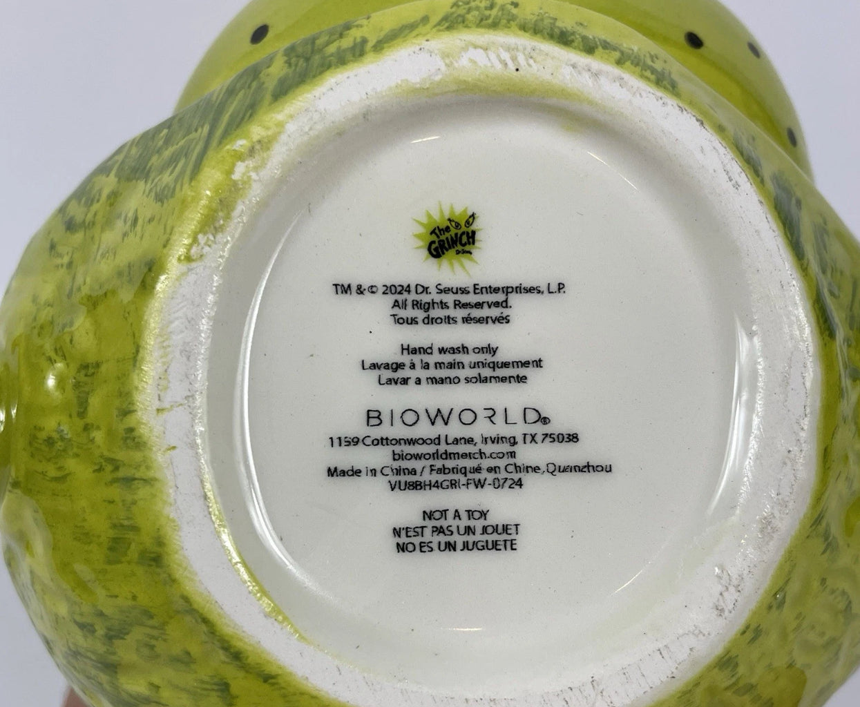 NEW Dr. Seuss The GRINCH 16 oz Ceramic Mug Sleigh Bell Coffee Christmas Gift