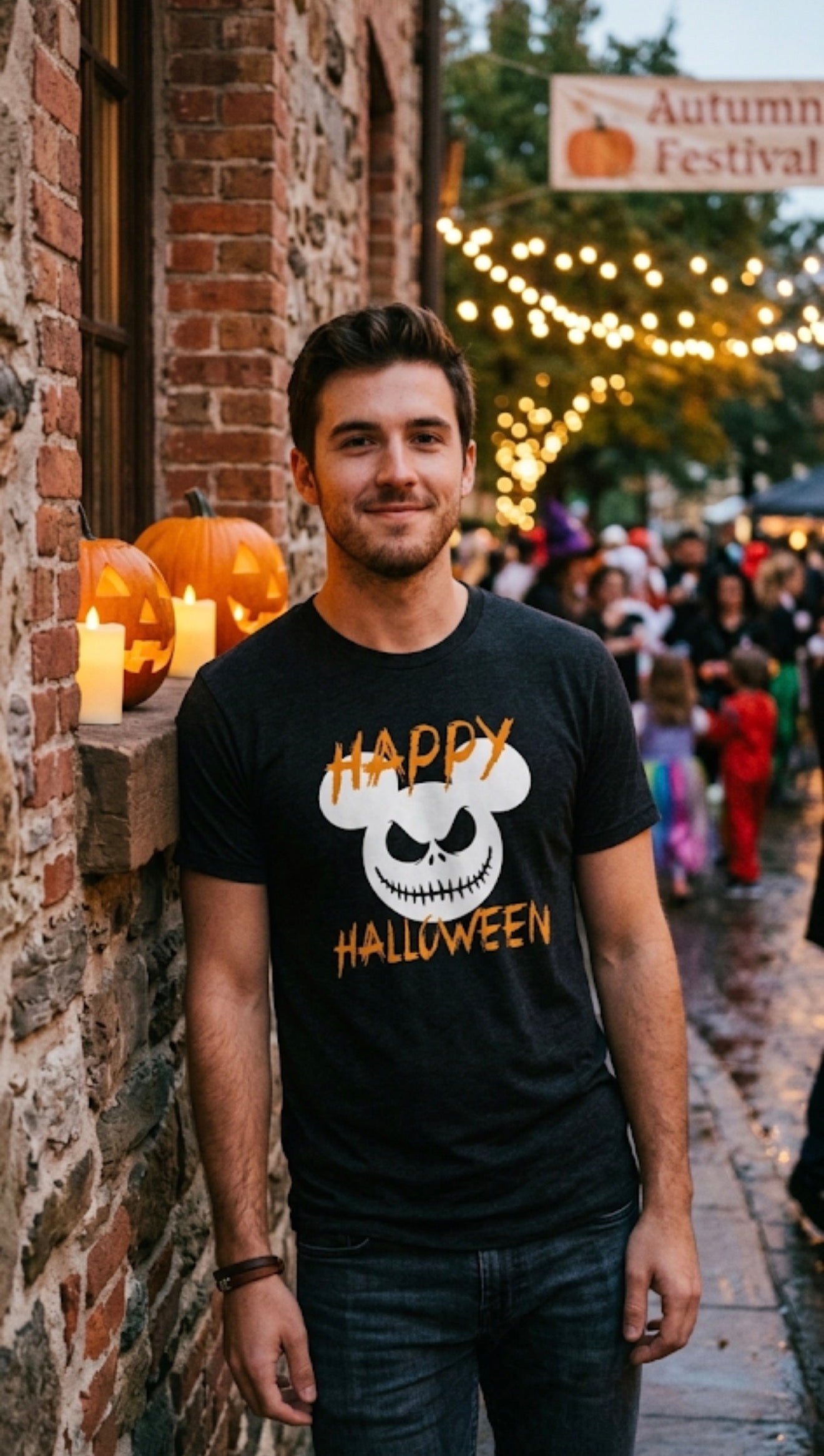Disney Halloween Black Soft Stretch T-Shirt Unisex