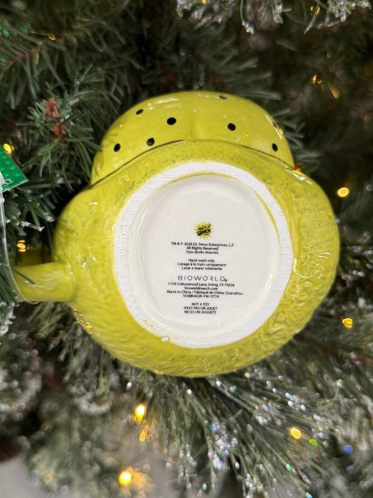 NEW Dr. Seuss The GRINCH 16 oz Ceramic Mug Sleigh Bell Coffee Christmas Gift