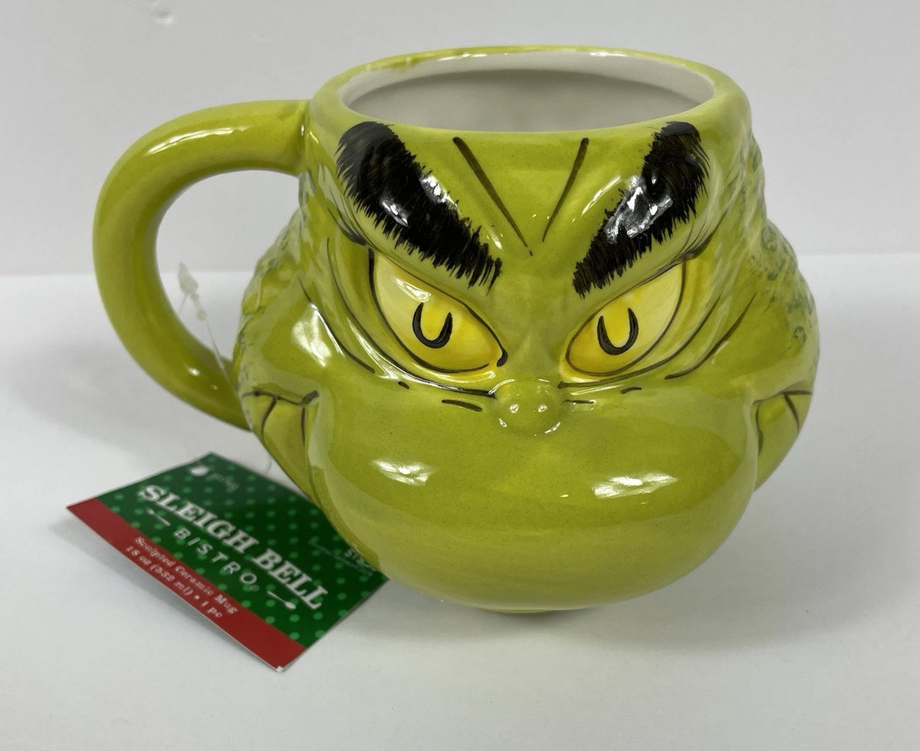 NEW Dr. Seuss The GRINCH 16 oz Ceramic Mug Sleigh Bell Coffee Christmas Gift