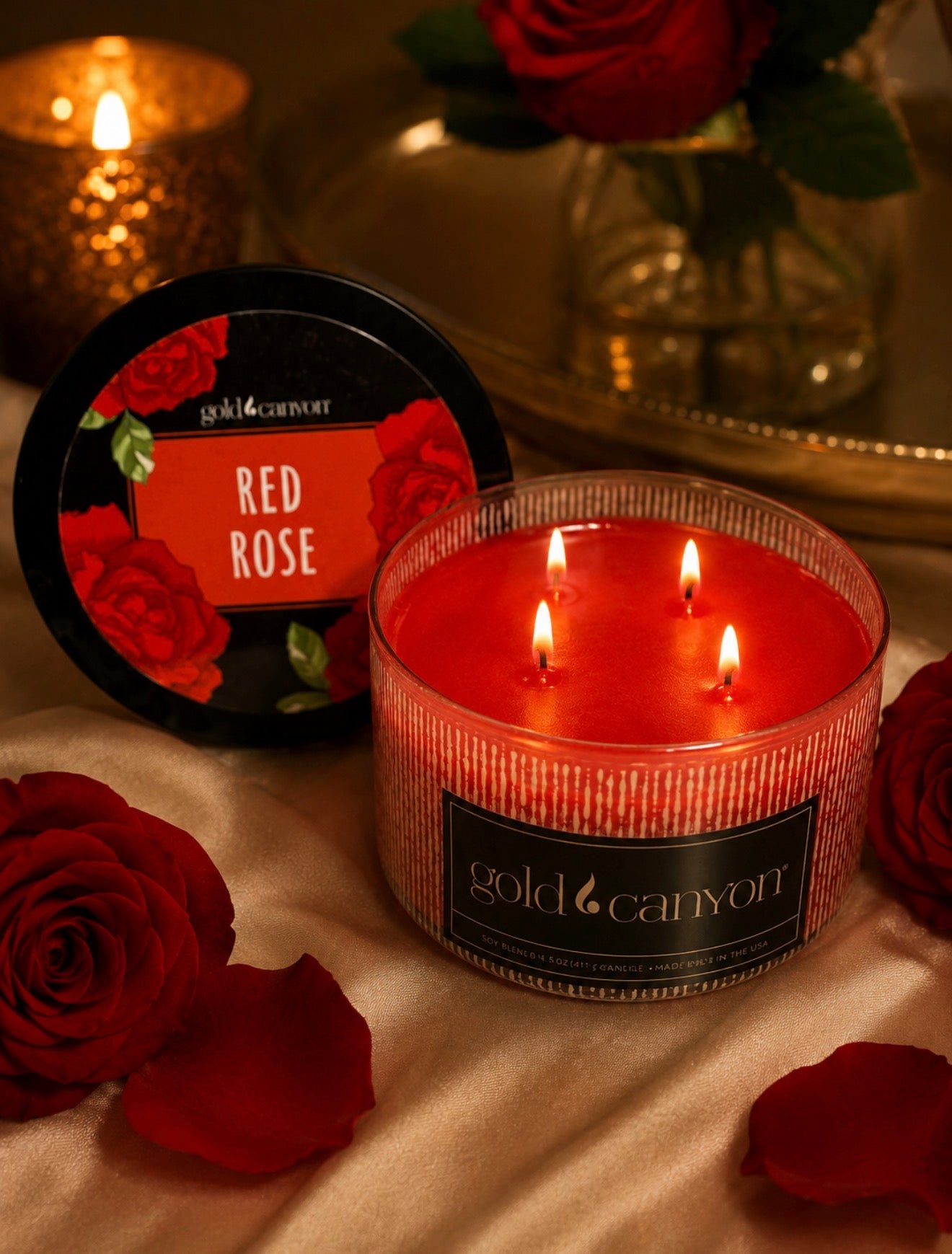 Red Rose 10oz Gold Canyon Candle