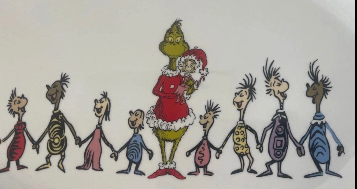 Dr. Seuss The Grinch Whoville Oval Serving Platter Christmas 14x10” Ceramic