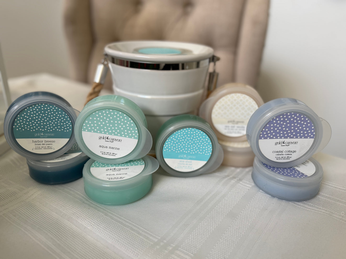 Gold Canyon Candle Beach 🏝️ Bucket Warmer Bundle Set