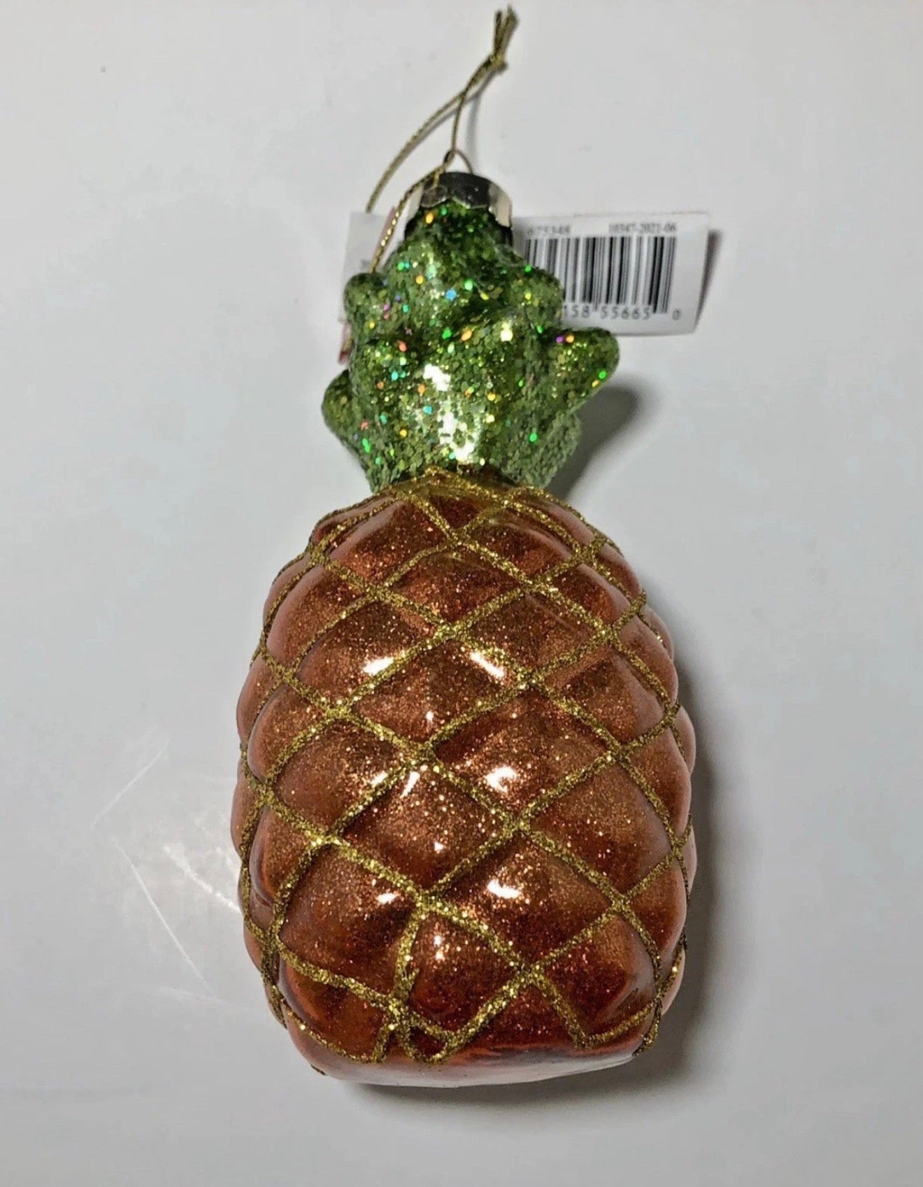 Pineapple Glass Christmas Ornament 5 inch Ashland Collectible