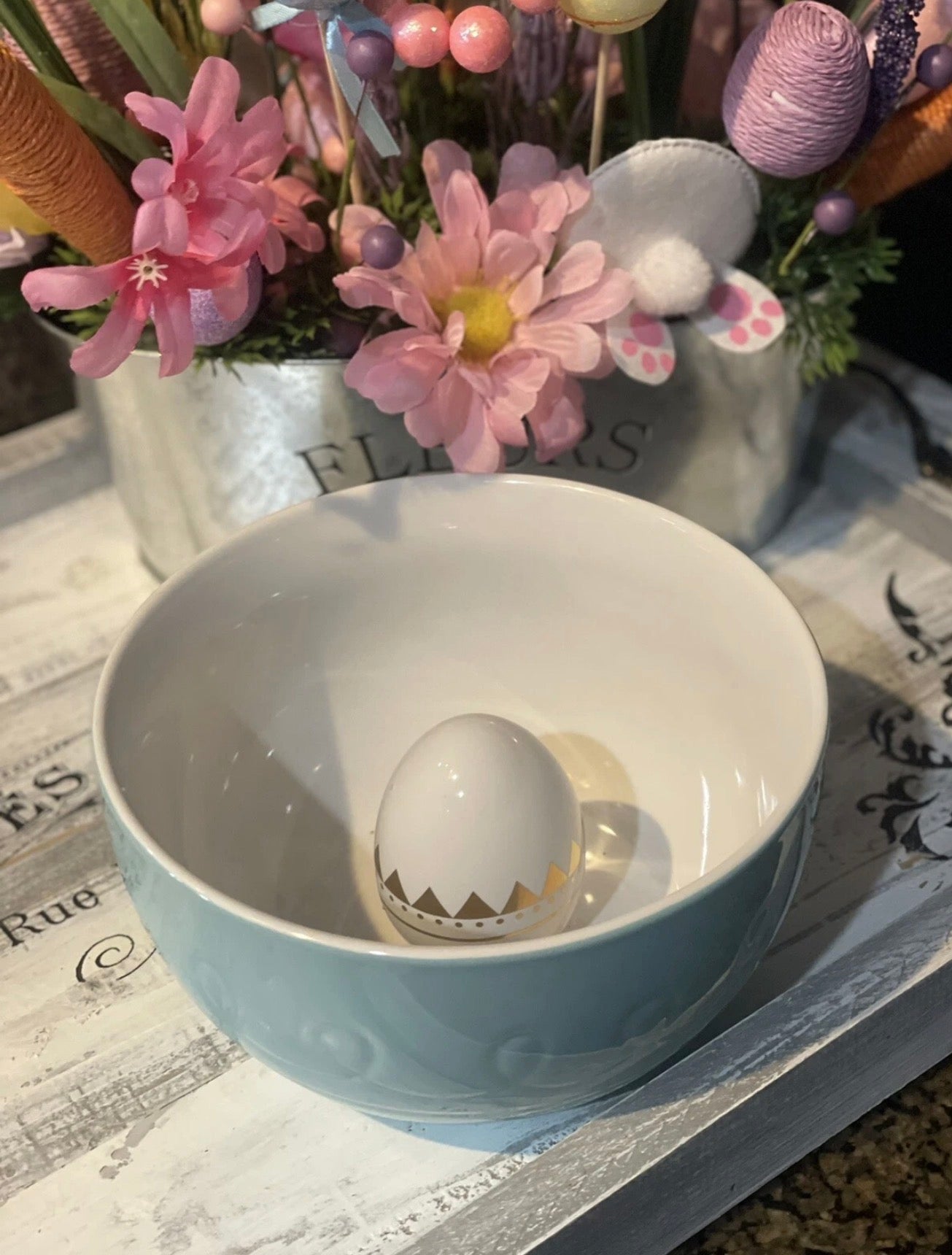 Easter Egg Baby Blue Stoneware 7" Bowl Candy Bowl by Target Threshold