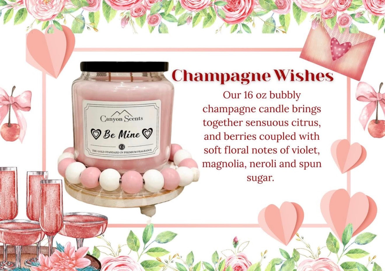 Champagne Wishes ~Valentine’s 16oz