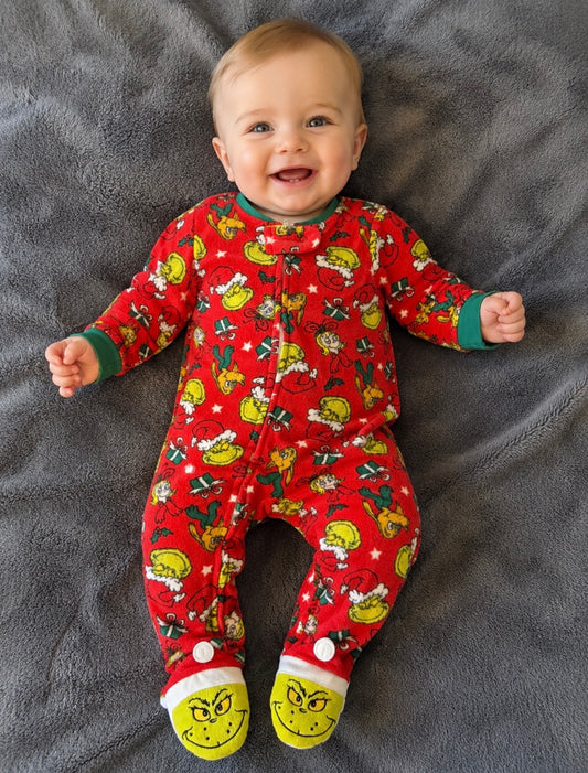 Merry Grinchmas Infant one piece Zipper sleeper-unisex 12 months