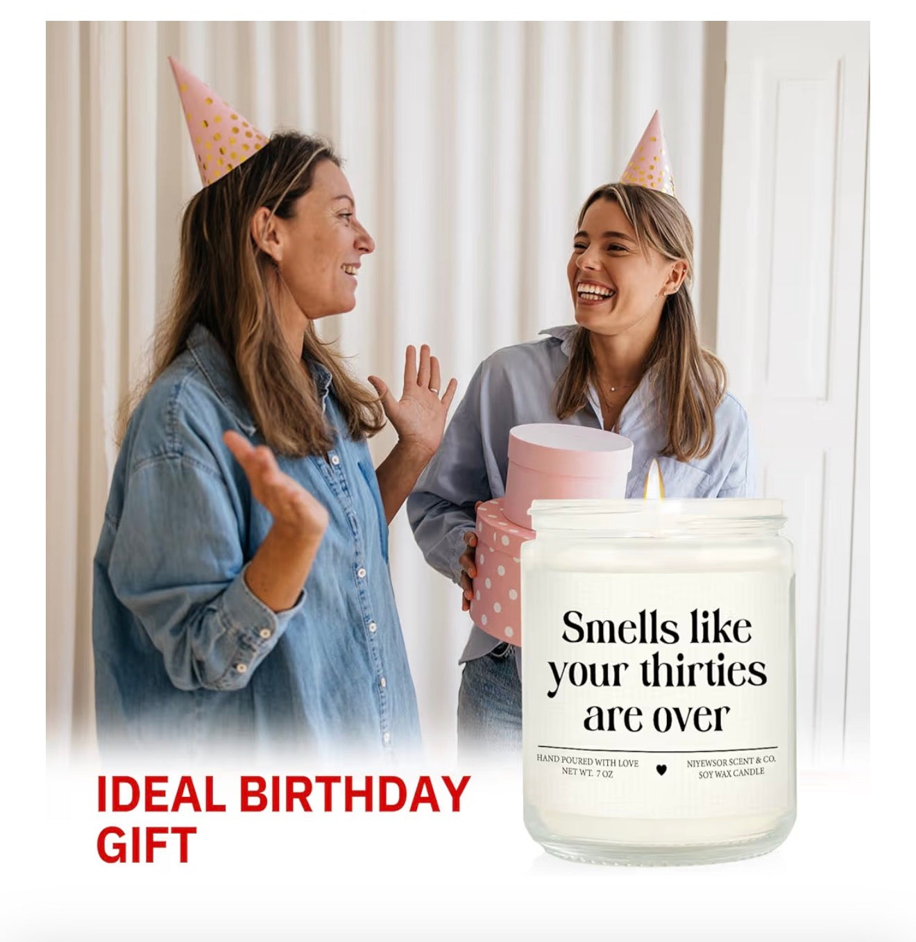 40th Birthday Gifts Women Men, Forty Birthday Candle, 1986 40th Birthday Decorations for Women Men, 40 Year Old Bday Gifts for Friend, Sister, Wife, Husband, Handmade, 7oz