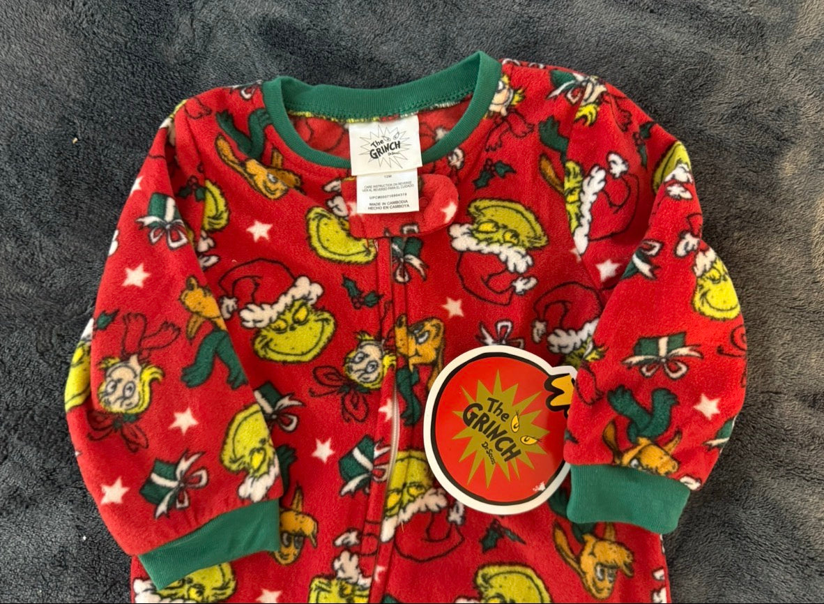 Merry Grinchmas Infant one piece Zipper sleeper-unisex 12 months