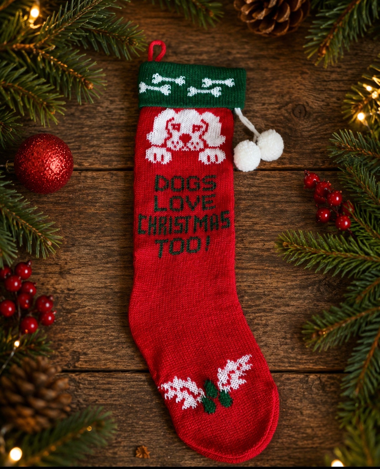 Christmas Dog/Pet Stocking /Hanging Bag /Xmas Tree Decor.