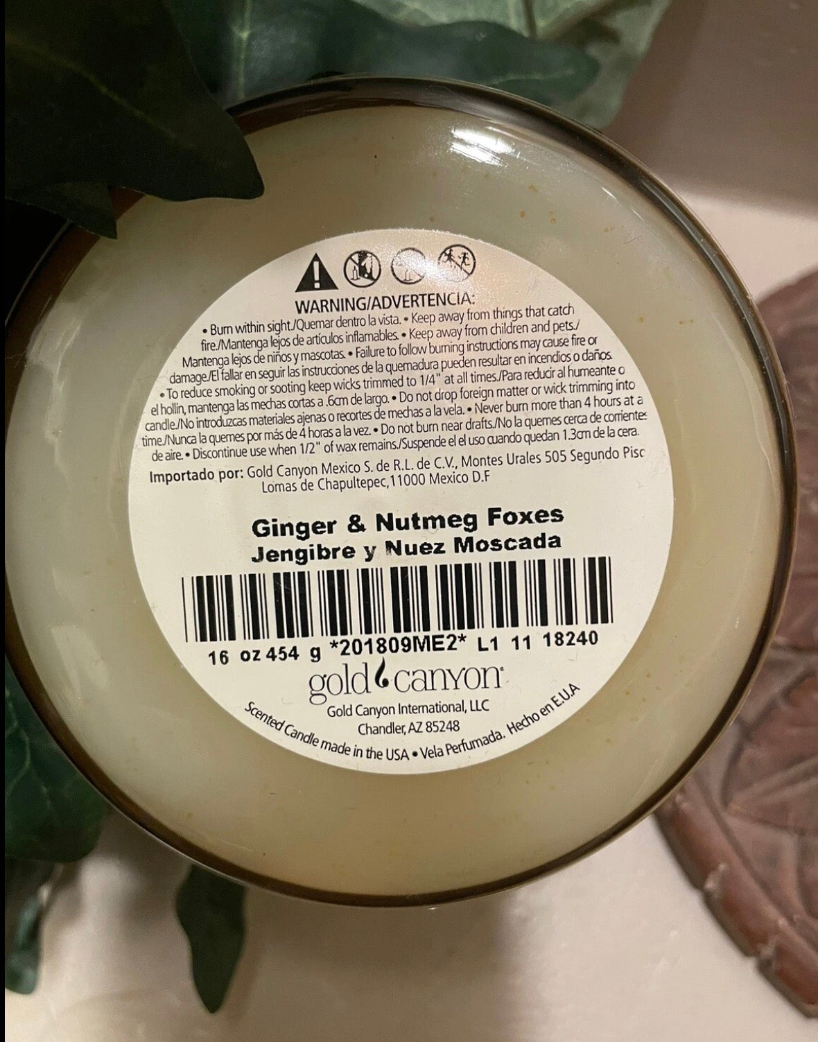 Ginger and Nutmeg-16 oz Original Gold Canyon Candle