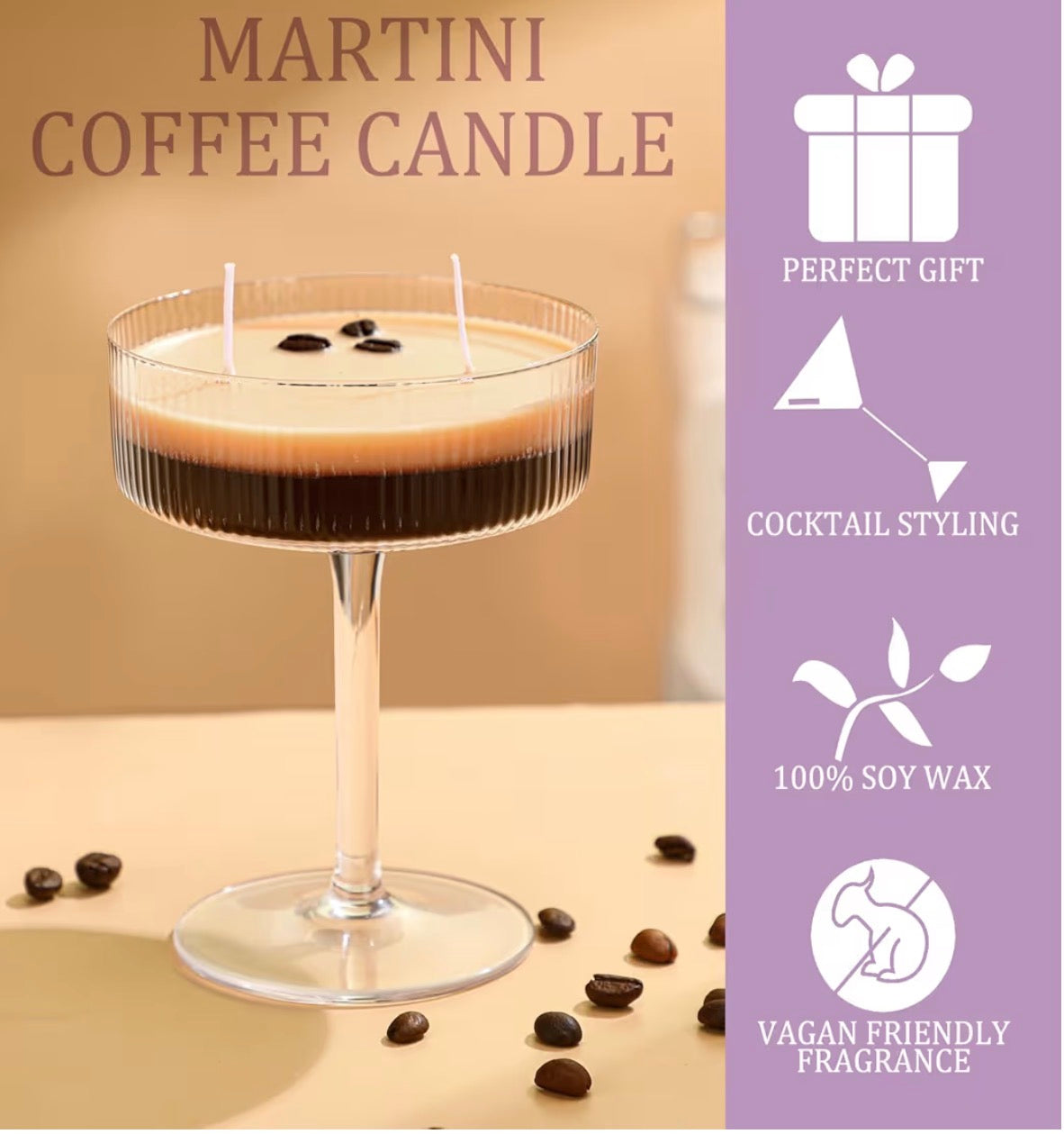 Espresso Martini Candle, Coffee Candles Ornament, Scented Candle “New”