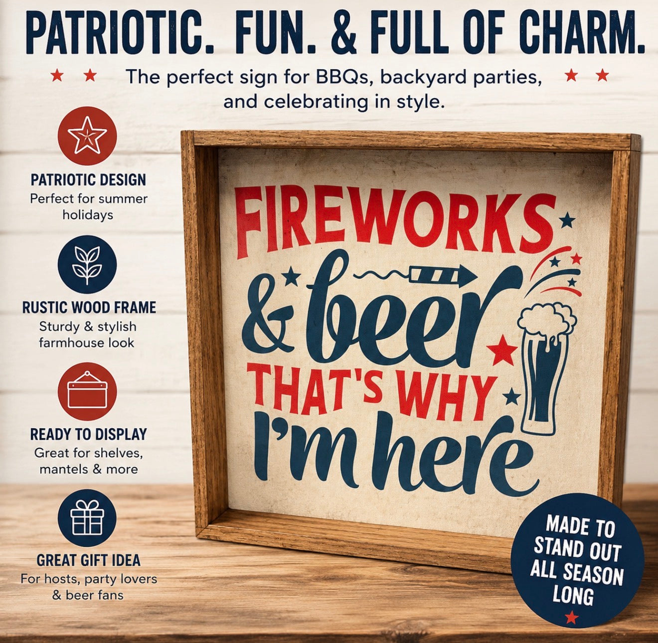 Fireworks sign 11”x11”